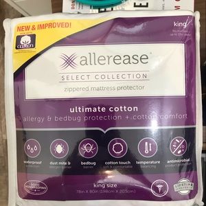 Allerease Mattress Protector, zipped King, New
